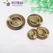 444Z批发007纽扣玉色花纹圆形金色圆环4眼扣子女式毛呢大衣外套风