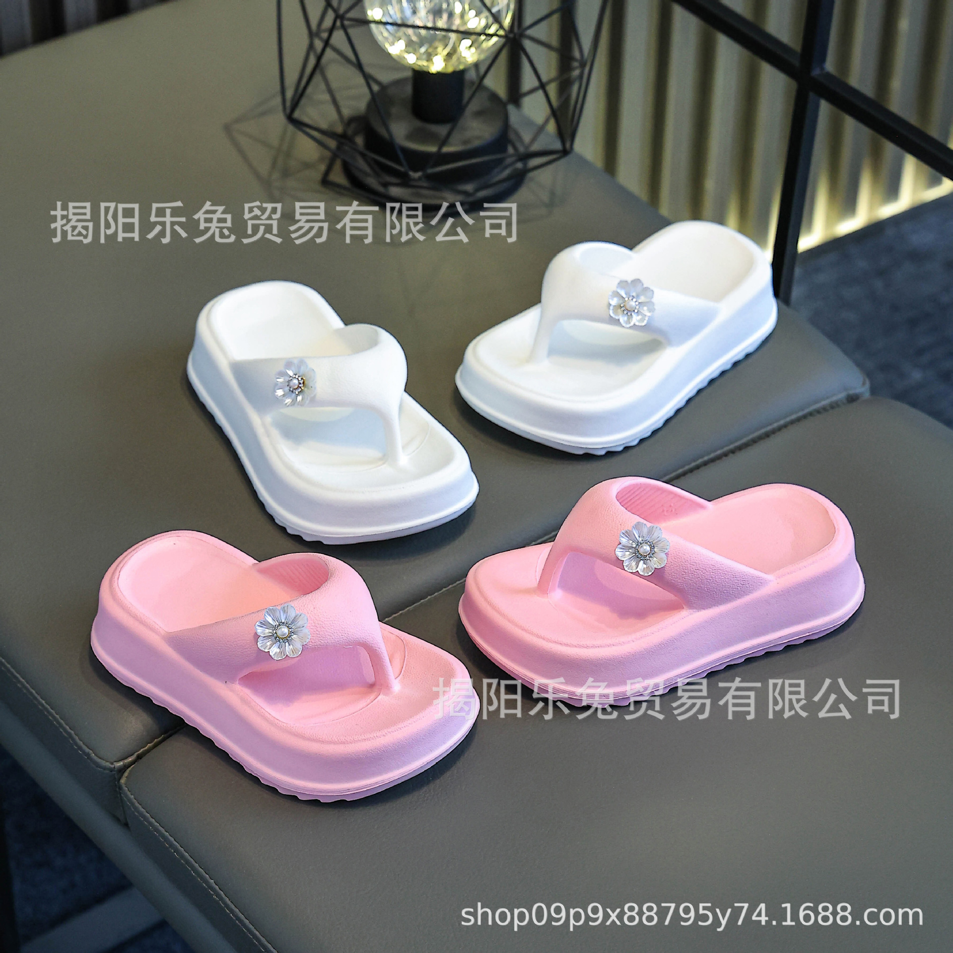 Children's New Simple and Fashionable Flower Pattern Comfortable Indoor Home Outdoor Travel Versatile Lightweight Thick-Soled Slippers