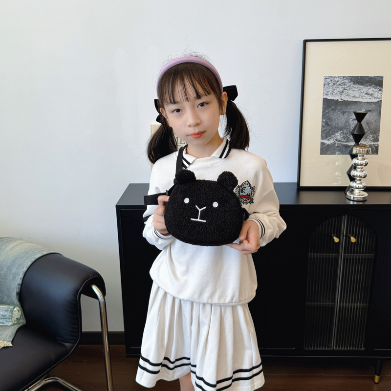 Hermosa y linda bolsa de hombro para niños y niñas, mini bolsa de cambio para bebés, perros, 2025 nuevo bolso de peluche para niños