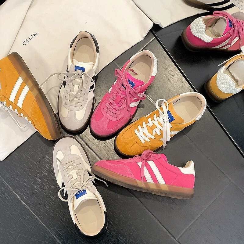 Putian Shoes Samba gazelle Men's and Women's German Training Shoes Adi Strawberry Bear Pink Sports Casual Low-top Board Shoes