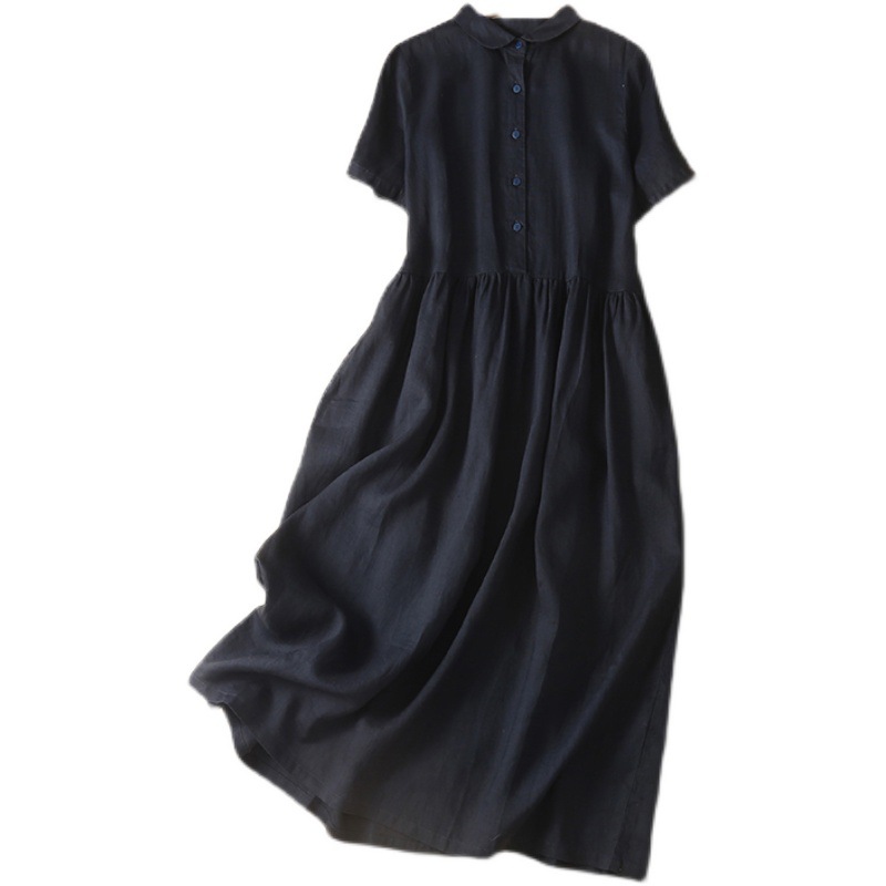 Summer retro solid long dress