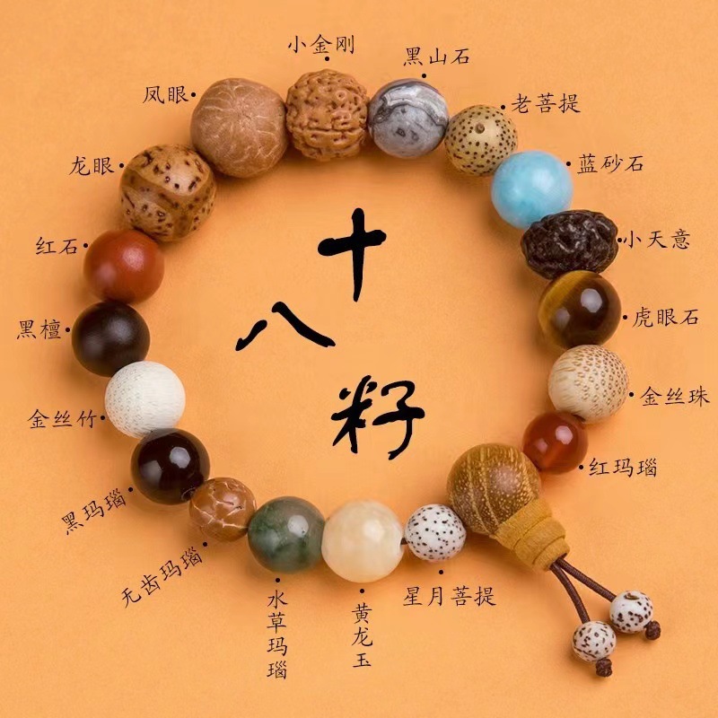 十八籽批发灵隐18籽杭州灵隐十八子多宝菩提手串转运珠手链招财-阿里巴巴