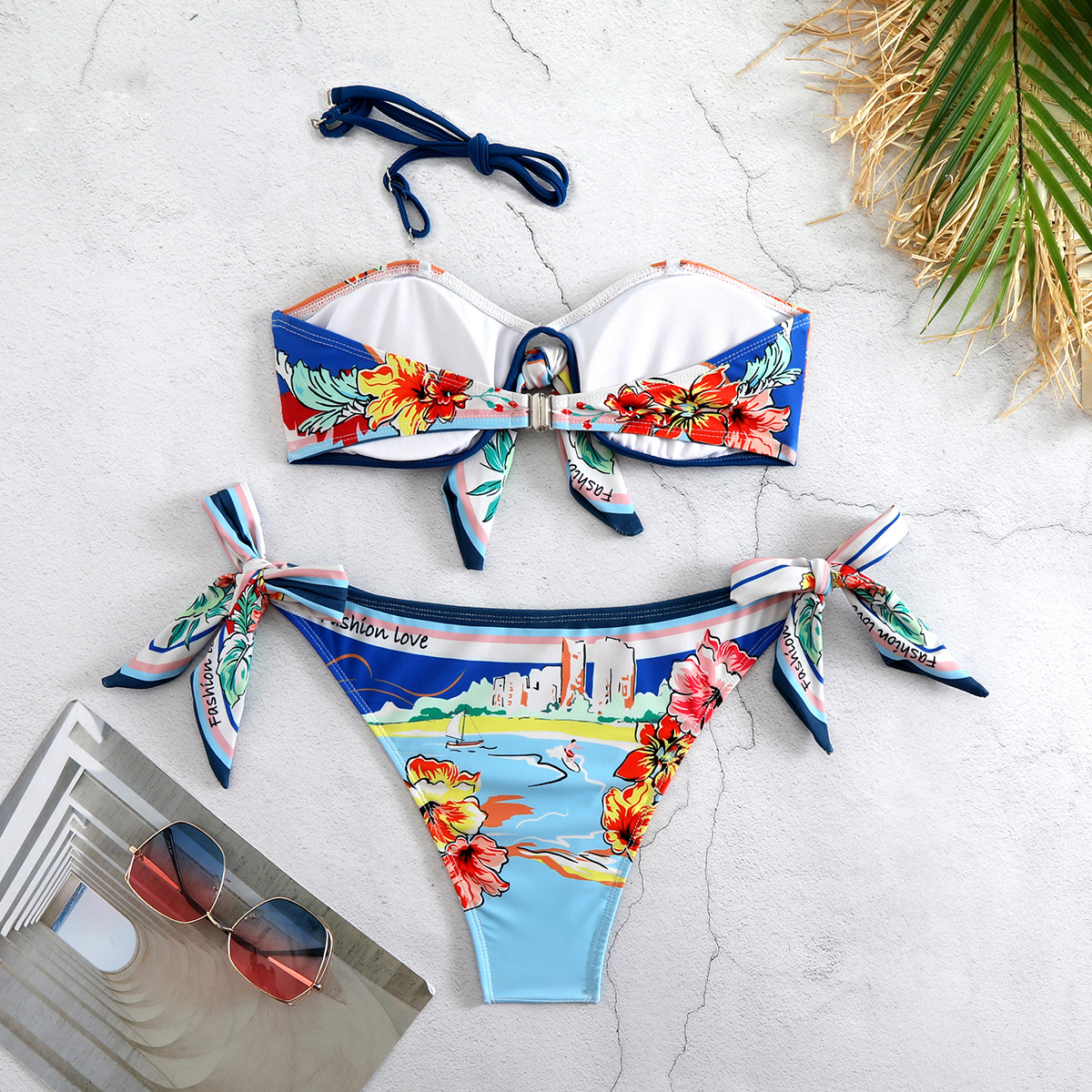 Tube Top Printed Bikini print close-up