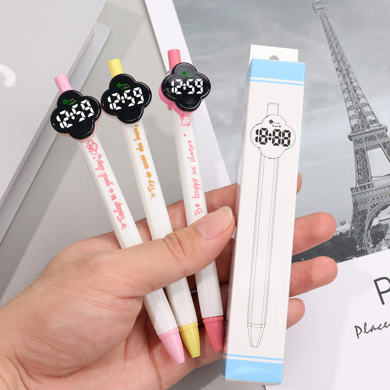 Hot-Selling New Model Four-Leaf Clover Pen Case for Student Exams, Creative Clock for Checking Time, Silent Electronic Watch Wholesale Hot-Selling New Model Four-Leaf Clover Pen Case for Student Exams, Creative Clock for Checking Time, Silent Electronic Watch Wholesale
