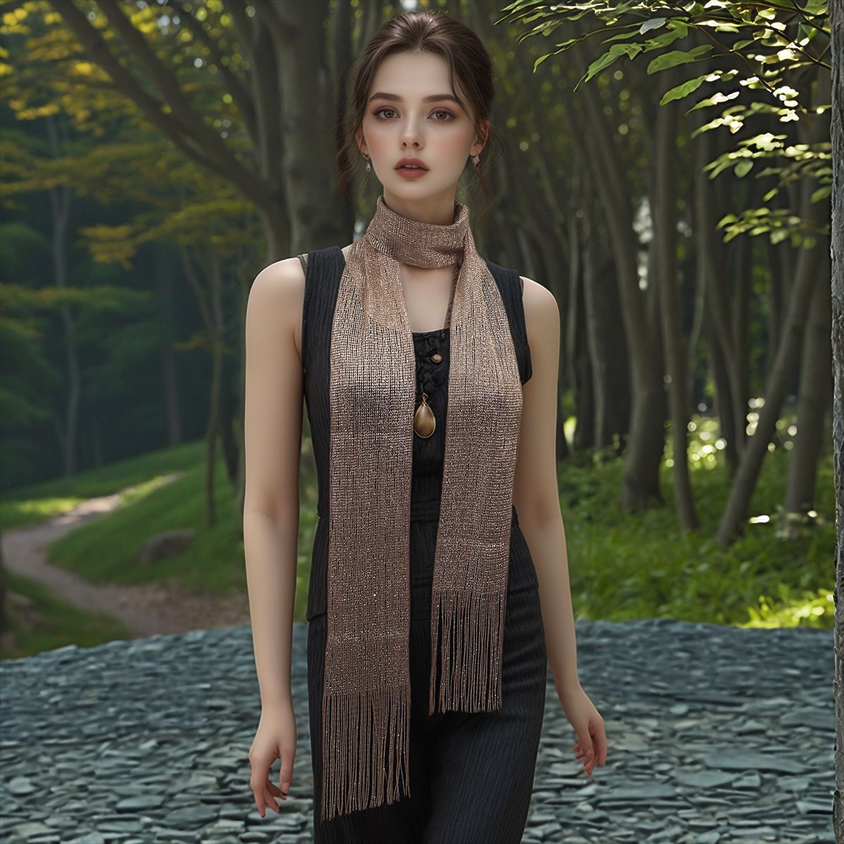 宽10玫瑰金银丝