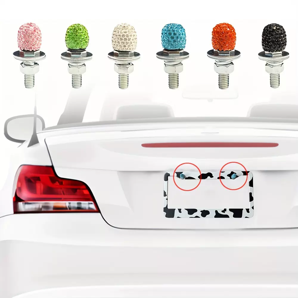车牌螺栓装饰性汽车车牌架螺丝固件螺栓套装适用于大多数车辆卡车