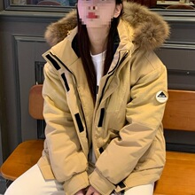 羽绒服男女款短2023新款白鸭绒宽松加厚拼接派克服工装情侣外套冬