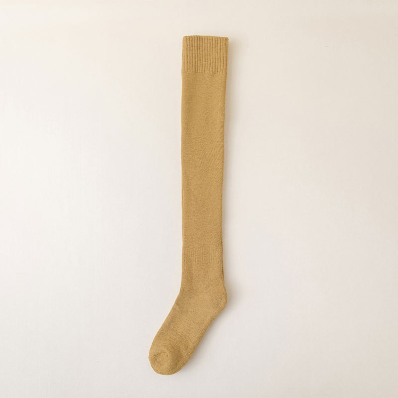 Terry calcetines sobre la rodilla calcetines altos de otoño e invierno medias de micro-presión de adelgazamiento con forro polar engrosado para mujer calcetines de muslo de desgaste exterior cálidos