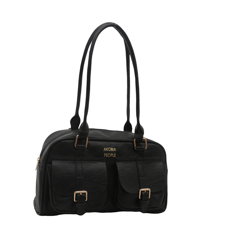 Bolso de bolera portátil de nicho retro para mujer 2024 otoño nuevo bolso de axila coreano de moda bolso de viaje de gran capacidad