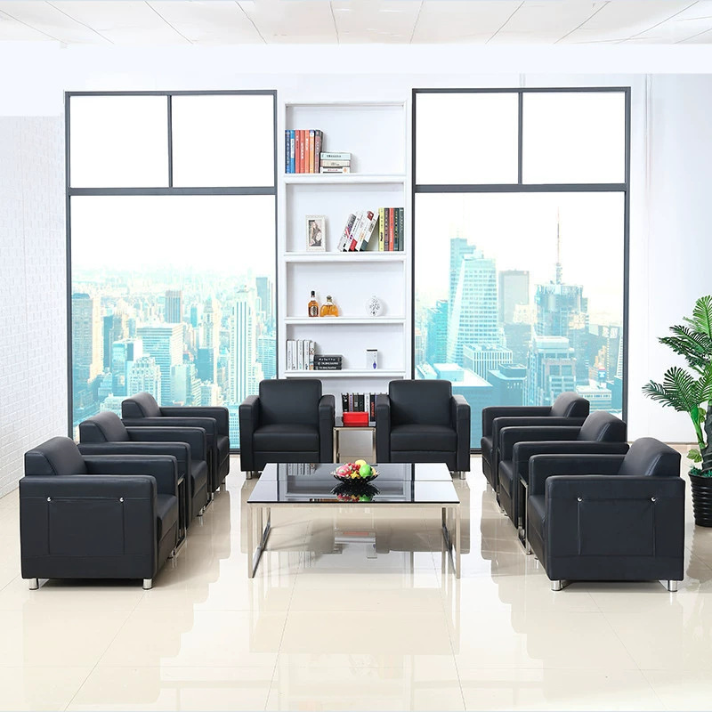Sofá de oficina de negocios mesa de té combinación de automóviles de cuero genuino 4S tienda de clientes sala de recepción simple y moderna