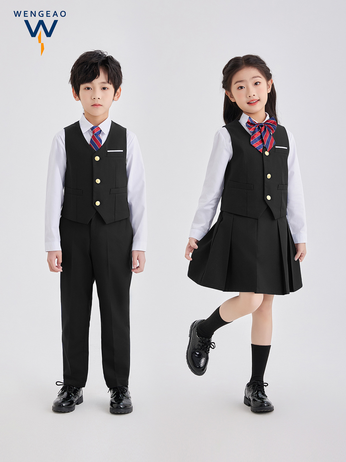 子供用英国風スーツセット、幼稚園制服、春用クラス制服、シャツ、小学生制服、カレッジスタイル