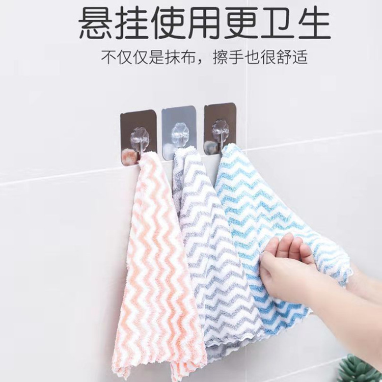 厚い水の波紋の陽イオンの台所の雑巾のストライプの家庭用の清潔なサンゴの絨毯の食器洗いの布は油の百の清潔な布にくっつかないです。|undefined
