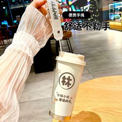 百家姓保温杯学生便携男女车载大容量不锈钢水杯吸管高颜值咖啡杯