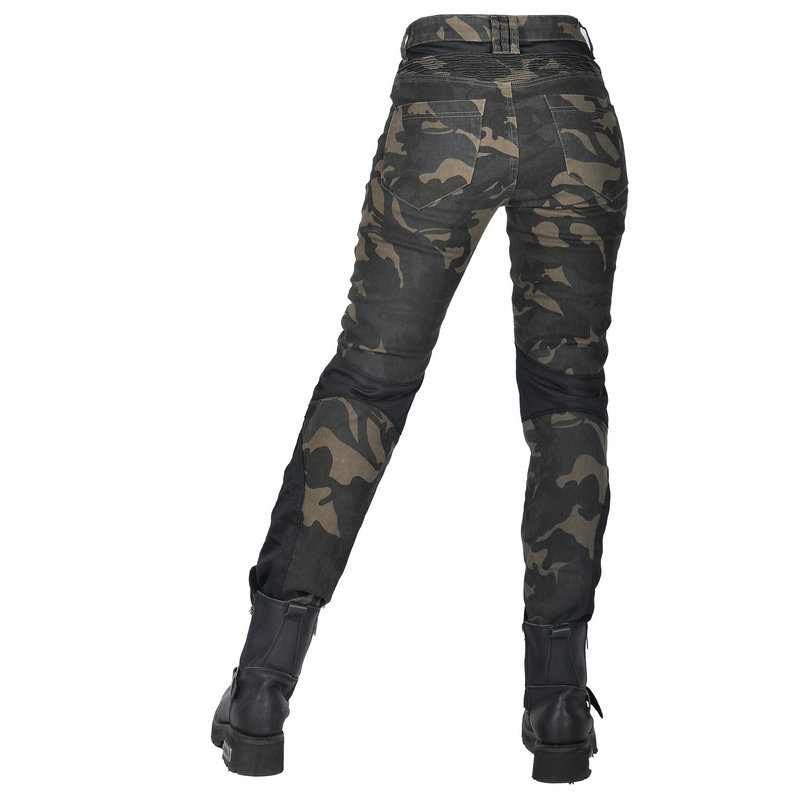 LOONG BIKER verano camuflaje motocicleta slim fit pantalones anti-caída motocicleta jeans Mujer Caballero malla transparente