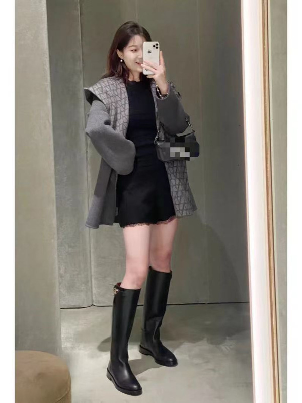 VLTN家 秋冬款爆款双面穿大衣精致百搭针织衫高端羊毛中长款女|undefined
