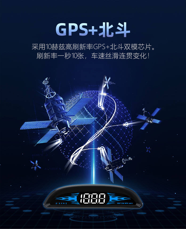 Cross-Border New Hud Car High-Definition Head-Up Display G2 Gps Car Outdoor Off-Road Vehicle Speed Guide Head-Up Display