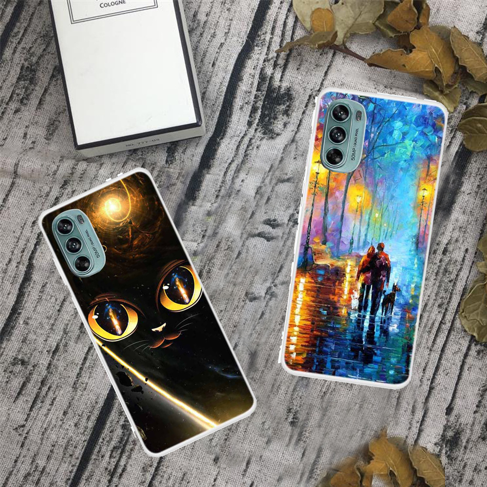 Suitable for MOTO G62 mobile phone case general drawing painted transparent tpu soft case manufacturers a wholesale simple fresh