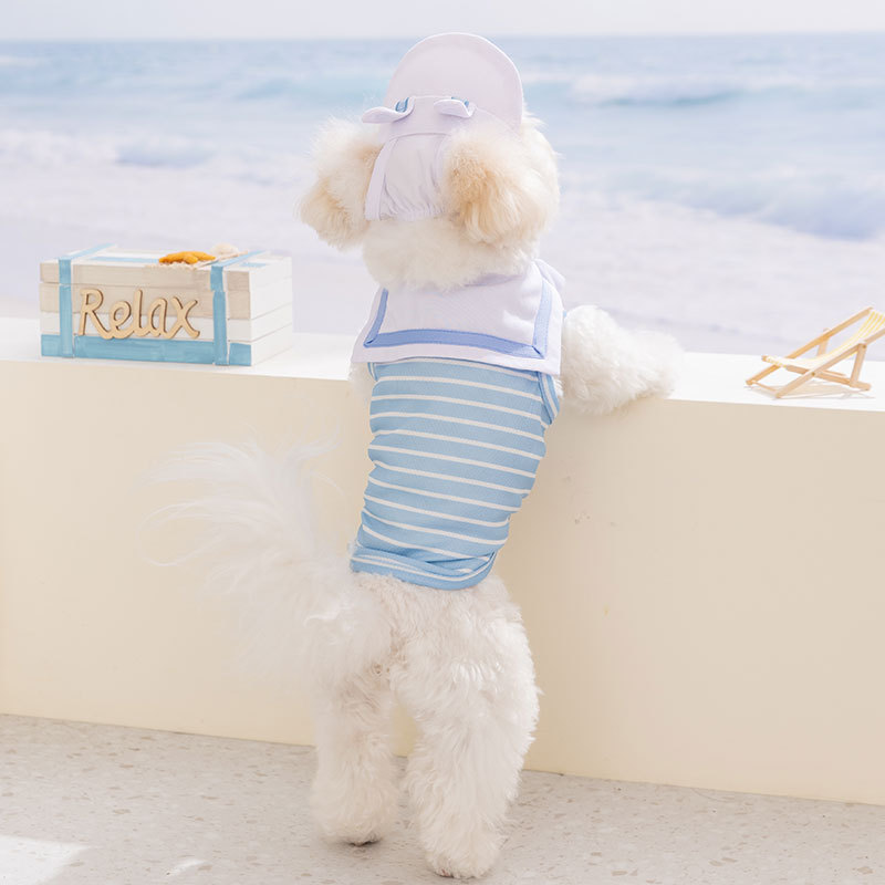 26 primavera y verano pareja de collar de marina que osos Teddy chaleco vestido gato ropa de perro ropa de mascotas image 2