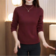 一件代发直播爆款秋冬新款百搭韩版保暖打底衫2025纯色显瘦上衣女