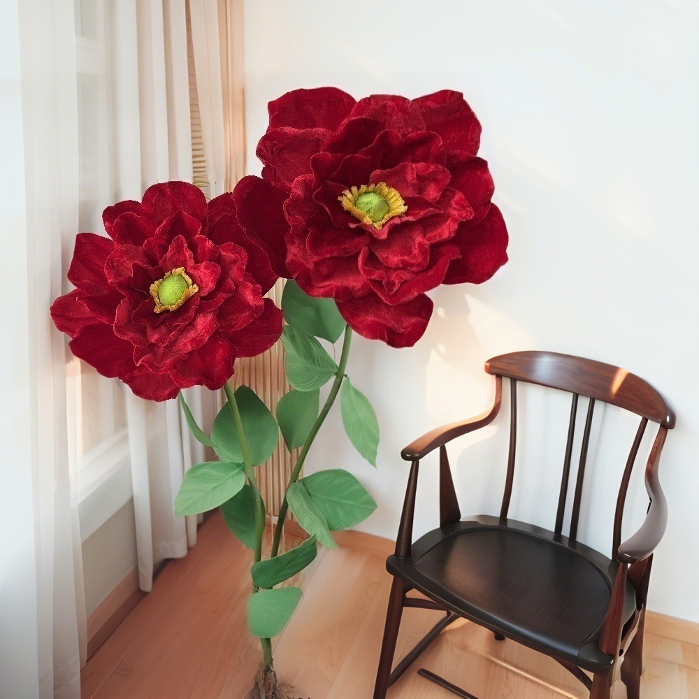 Nuevos accesorios de boda grandes flores de simulación de bodas decoración ventanas del centro comercial belleza artesanal flores de papel