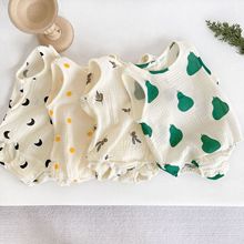 婴儿纱布肚兜护肚子夏季薄款新生儿半背宝宝肚围a类纯棉哈衣新款