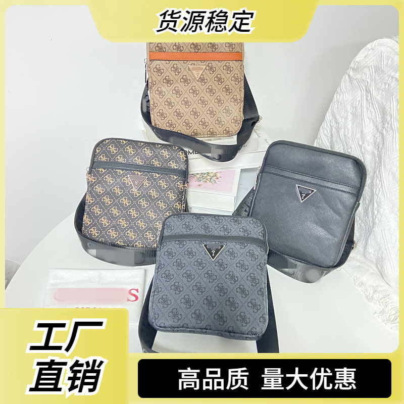 2024 New Trendy European and American Fashion Men's Shoulder Bag Casual Business Leather Versatile Crossbody Simple
