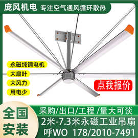 跨境出口厂家直销永磁厂房工业大吊扇风扇车间仓库体育馆7米大型