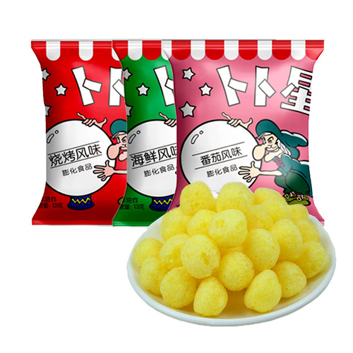 Bubub Star Puffed Food Potato Chips and French Fries 13g Bag 8090 Late Night Snacks Childhood Memories BBQ Tomato Wholesale