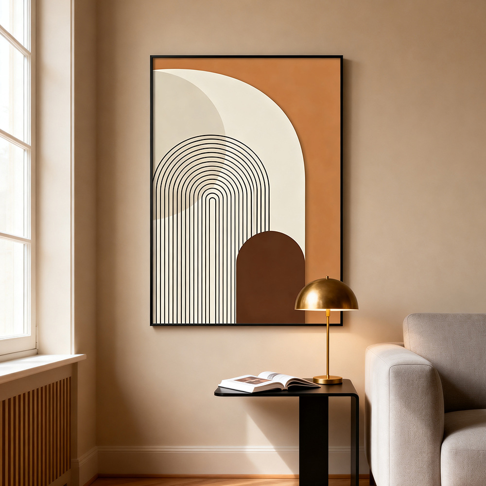 Morandi Living Room Decorative Painting Sofa Background Wall Floor Painting Advanced Sense Abstract Modern Simple Hallway Hanging Painting