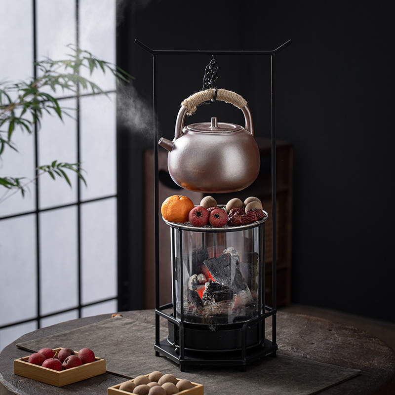 Yuerui Firewood Tea Stove Set for Tea Room, Outdoor Fireplace for Tea Brewing and Heating, Open Flame Charcoal Stove for Camping, Popular Tea Stove
