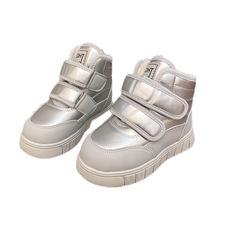 Niñas calentadas botas de nieve de invierno 2025 nuevos zapatos de algodón de invierno para niños mayores estudiantes botas de algodón de moda