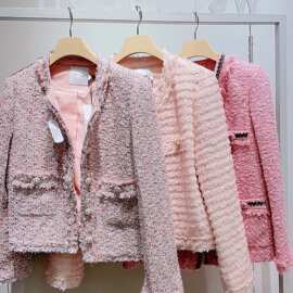 秋冬装新款粗花呢小香风外套十三行品牌折扣女装撤柜走份批发货源