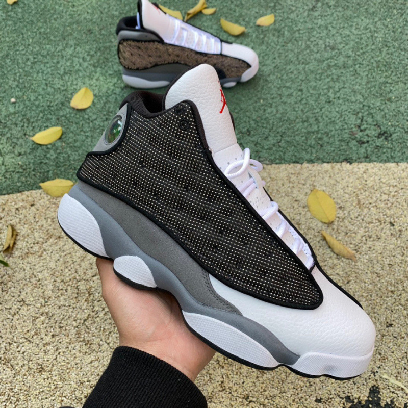 Putian Chunyuan AJ13 alto impacto blanco, verde y negro zapatos de baloncesto para gatos resistentes al desgaste, zapatos de carreras para parejas para hombres y mujeres