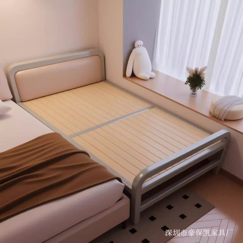 Folding bed for adults, simple home bed, reinforced nap bed for rental housing, dormitory wooden bed, small bed for office lunch break Folding bed for adults, simple home bed, reinforced nap bed for rental housing, dormitory wooden bed, small bed for office lunch break