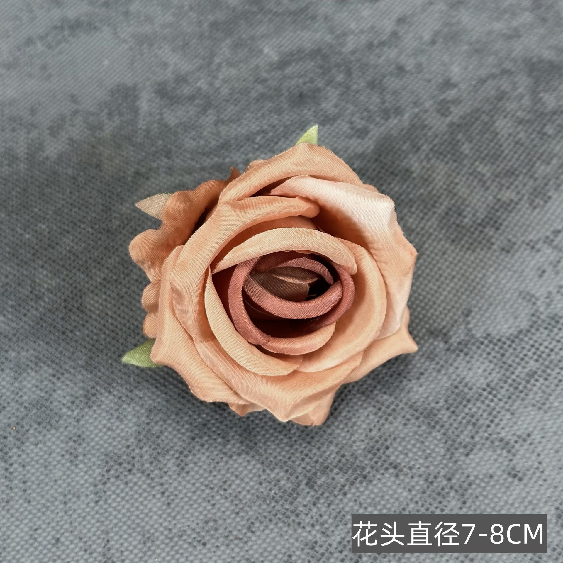 Franela artificial flor Rosa cabeza ramillete rojo boda flor pared tiro apoyos flor artificial arco flor artificial al por mayor