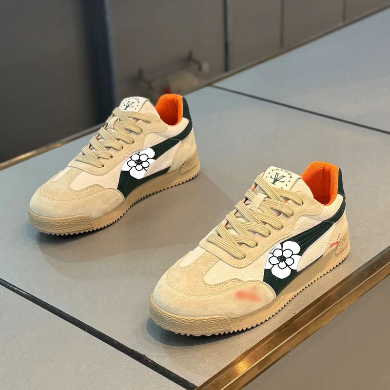 2025 Spring Casual Shoes Fashion All-match sneaker Breathable Comfortable Board Shoes Retro Platform Shoes Trendy Brand Men's Shoes