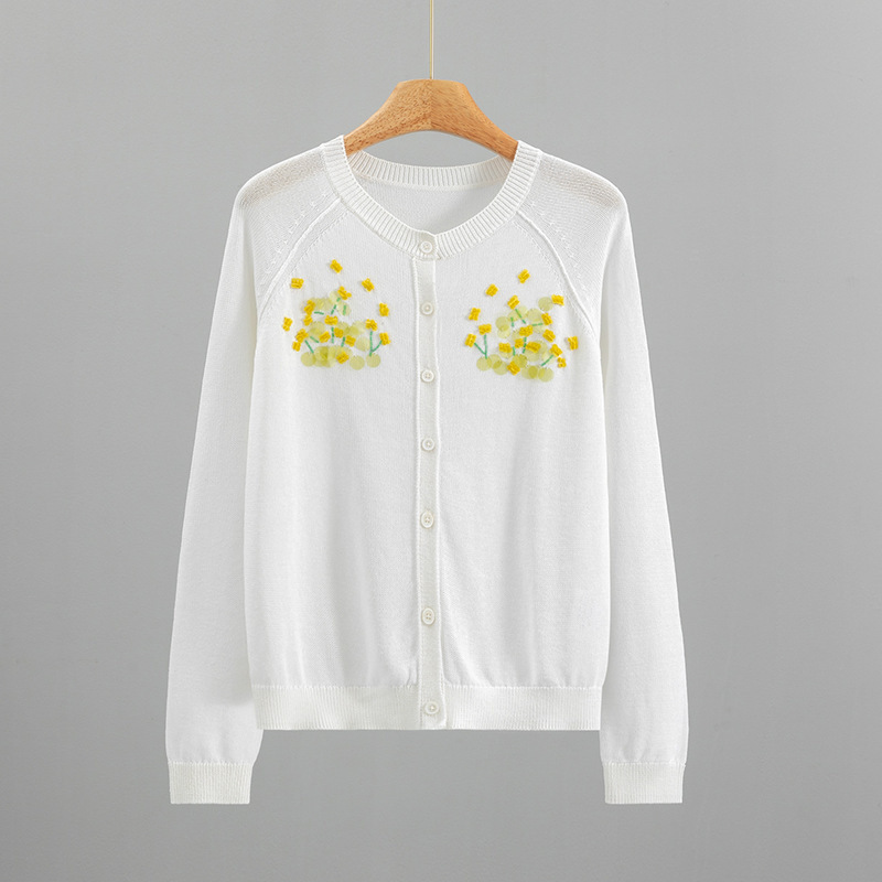 2026 New Sweet and Delicate Sequin Beaded Japanese Imported Washi Yarn Round Neck Saddle Shoulder Knit Cardigan for Women 2026 New Sweet and Delicate Sequin Beaded Japanese Imported Washi Yarn Round Neck Saddle Shoulder Knit Cardigan for Women