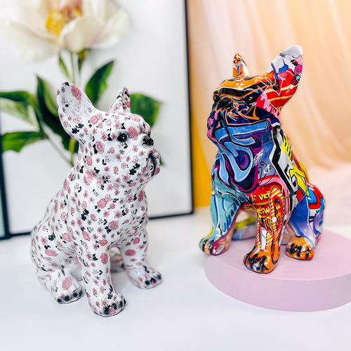 Cross-border new French bulldog home living room ornament office entrance desktop decoration resin craft wholesale