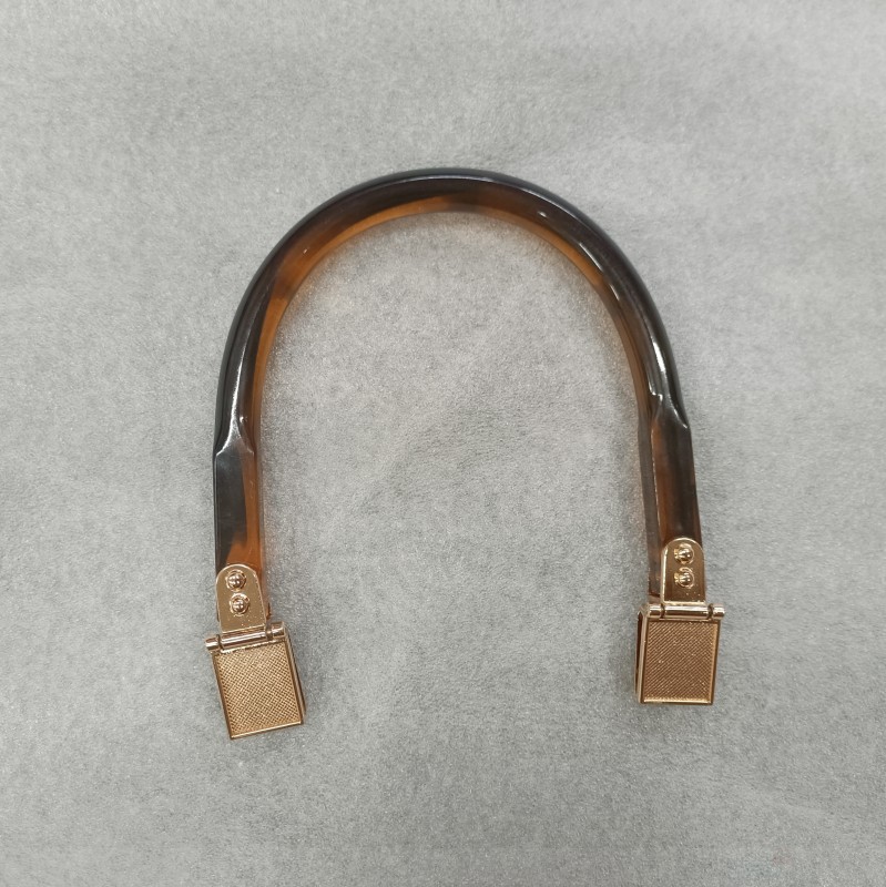 Mango para bolso DIY aleación y resina mango acrílico en forma de U repuesto portátil de moda