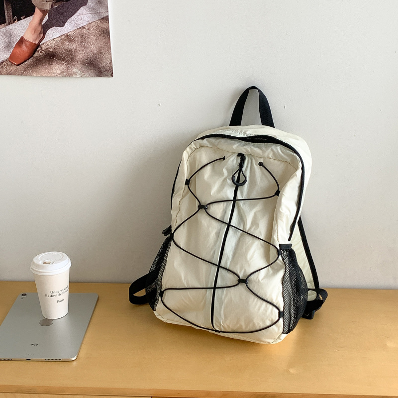 韓国カジュアルスタイルナイロンバックパック女性旅行軽量デザインニッチ大容量学生アウトドア登山バッグ|undefined