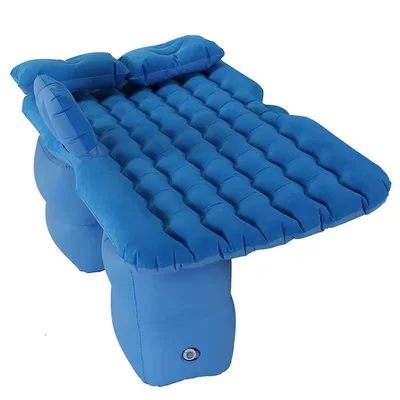 Air Mattress Universal — Vehicle-mounted inflatable bed - wave-pattern-flocking-double-pier-blue