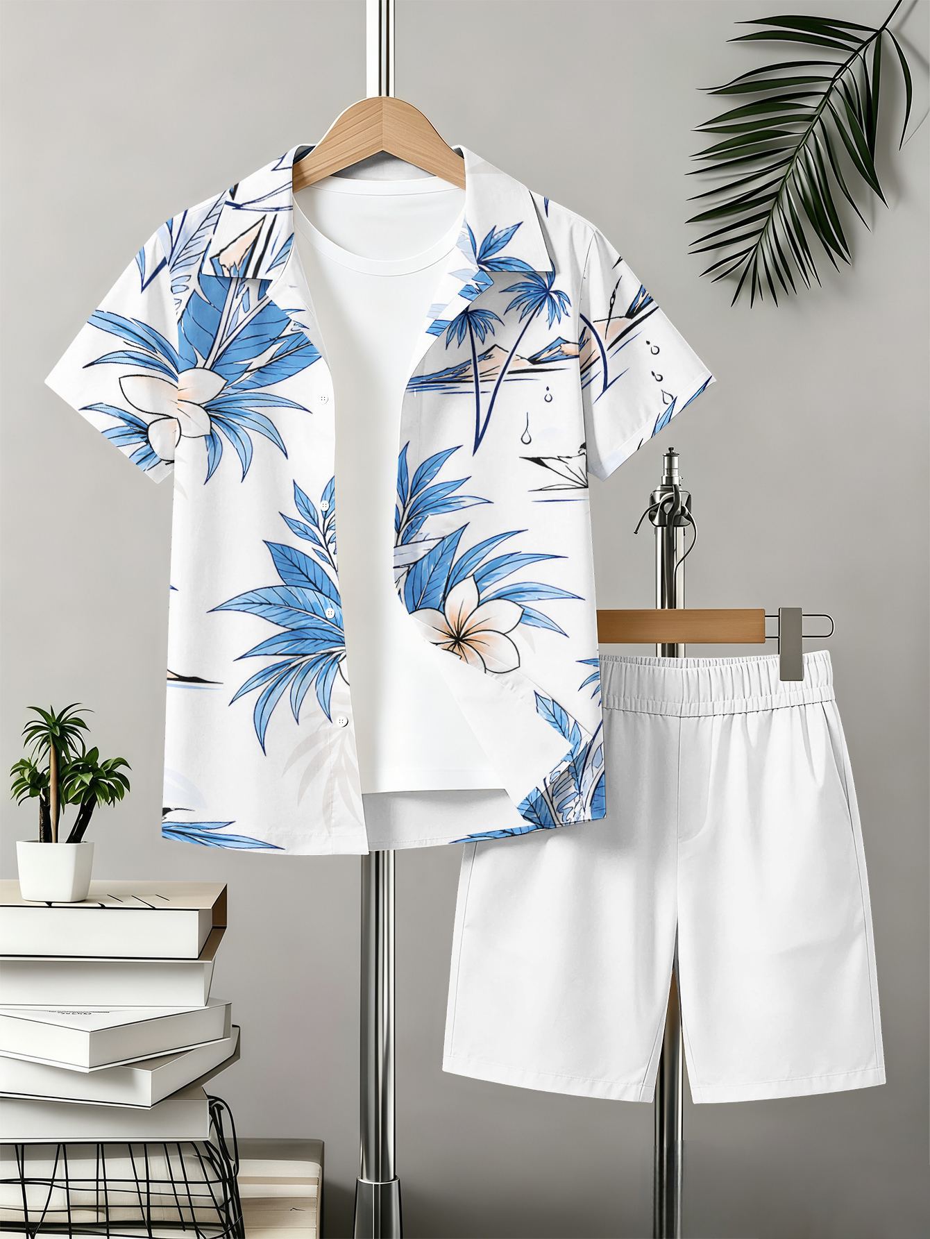 Boys Shirt And Shorts Set With 3d Pattern For Summer Style_voghion.com