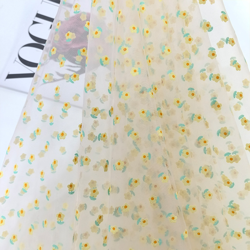 三色太阳花胶印无光纱女装童装头饰连衣裙手工DIY装饰网纱舞台服