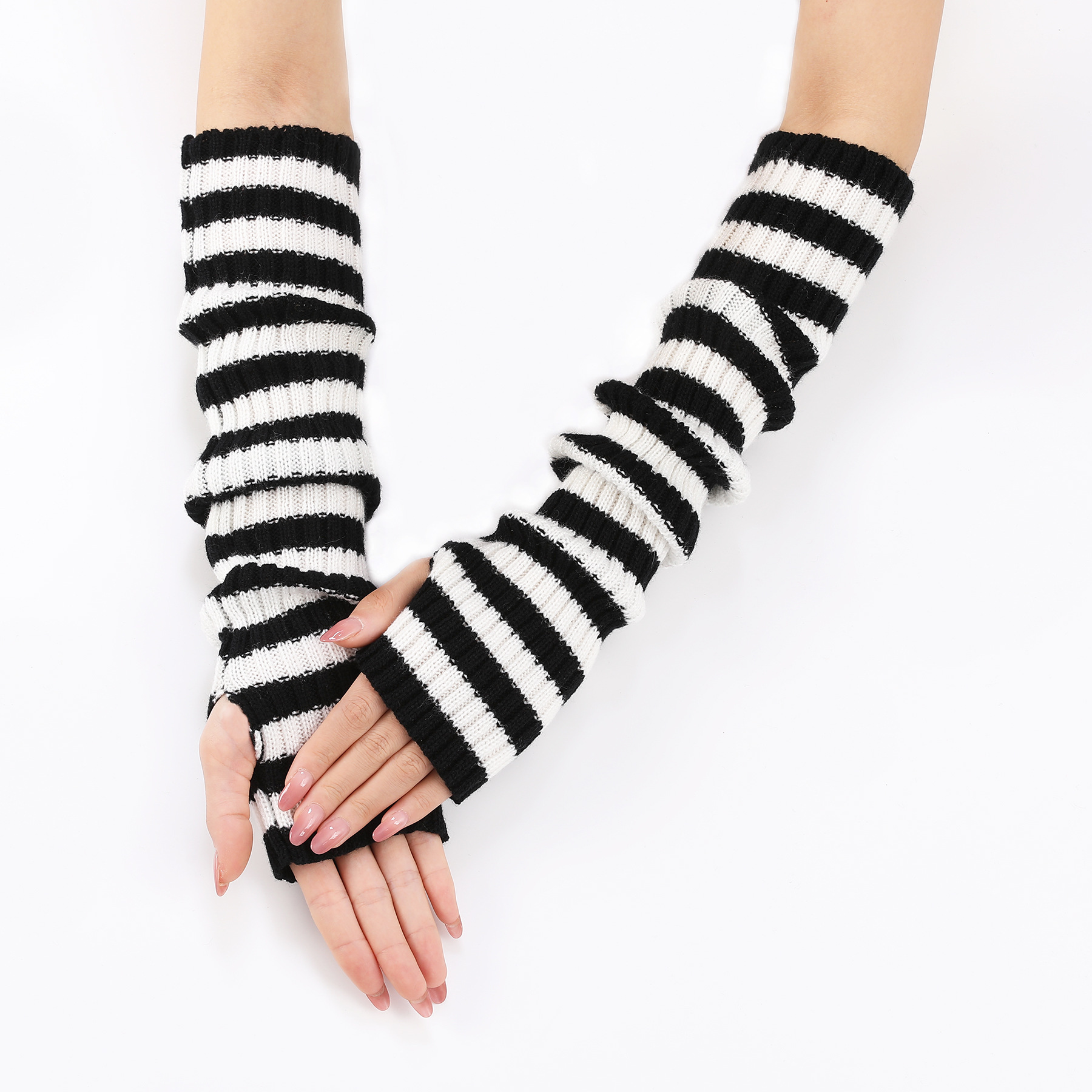 166g Weight Gloves, Arm Sleeves Classification Polyacrylonitrile Fiber Fabric Type 1 Pair Quantity Casual, Daily Occasion Stripe, Solid Color Pattern Unisex Gender Modern Style Style Unisex Modern Style Stripe Solid Color Gloves Arm Sleeves 无
