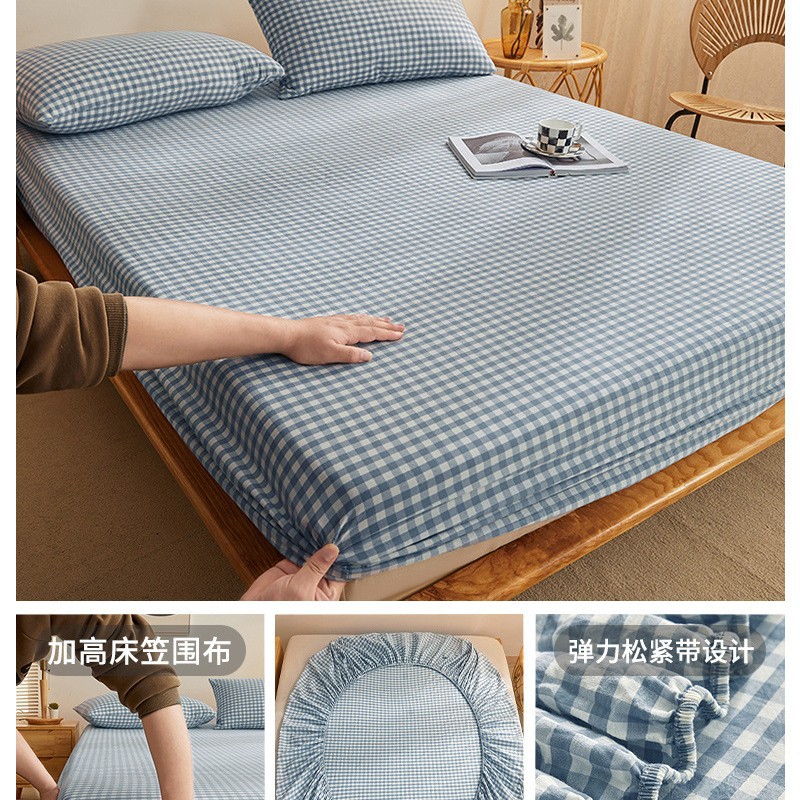 Nuevo estilo 2025 nuevo estilo sábana de algodón de una pieza cubierta protectora de colchón cubierta de cama juego de tres piezas de algodón lavado cuatro estaciones universal