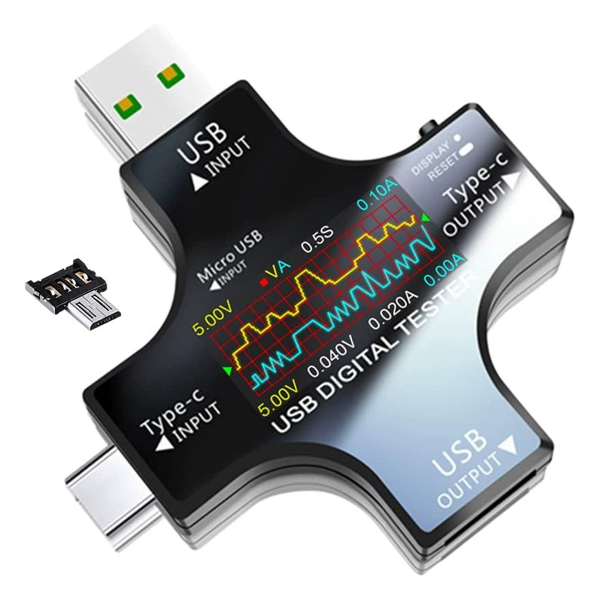 USB-тестер измерителя мощности многофункциональный USB-тестер Type -C ЖК-цифровой дисплей мультиметр USB3.0