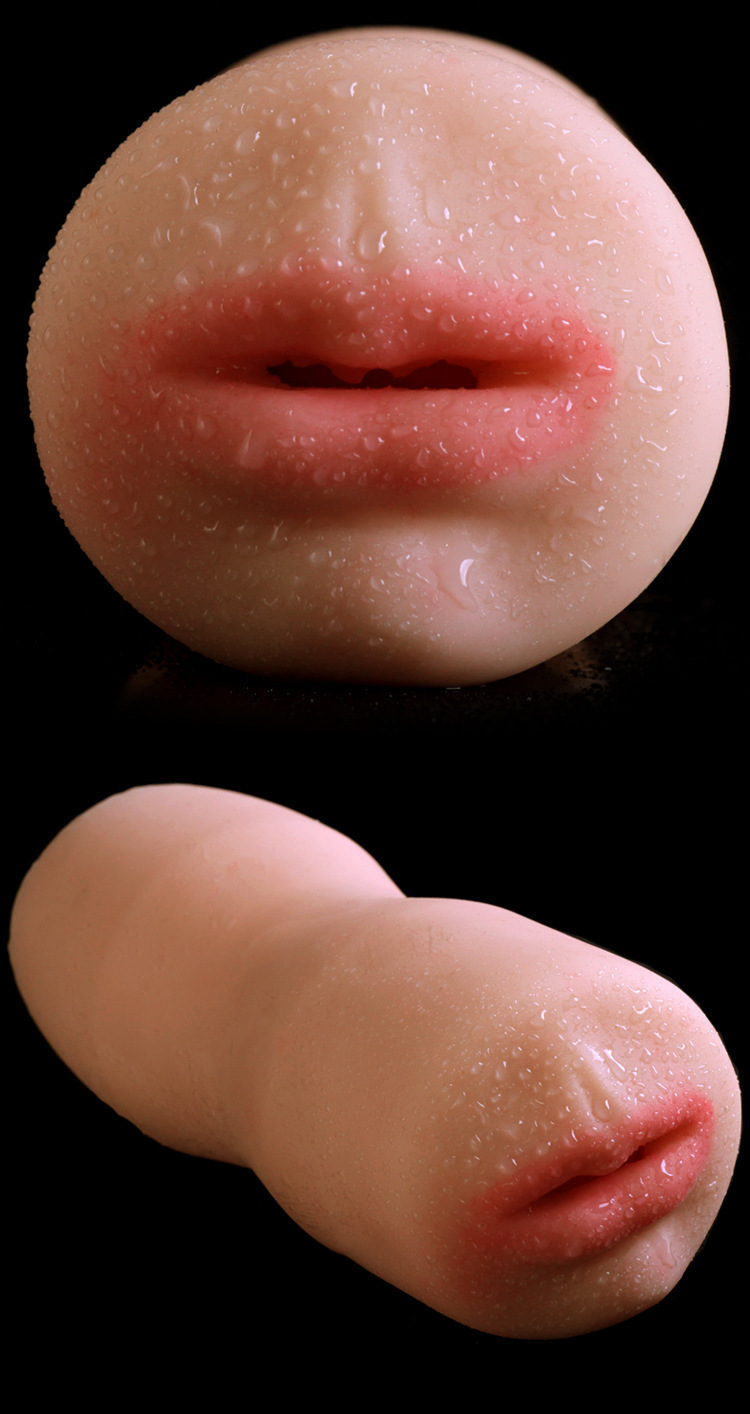 Real Kiss Mouth Masturbator Manual Male Stroker Silicone Soft Gel 16cm — detail image 4