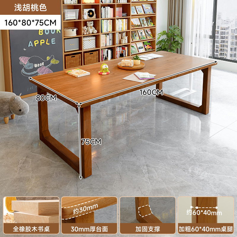 Escritorio de madera maciza para la sala de estar, escritorio largo, escritorio de lectura, escritorio de estudio, escritorio casero para dos personas, escritorio de computadora