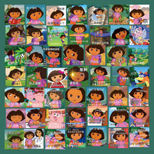 60張朵拉歷險記貼紙 高清自粘蘑菇頭女孩表情包貼不重復裝飾貼畫