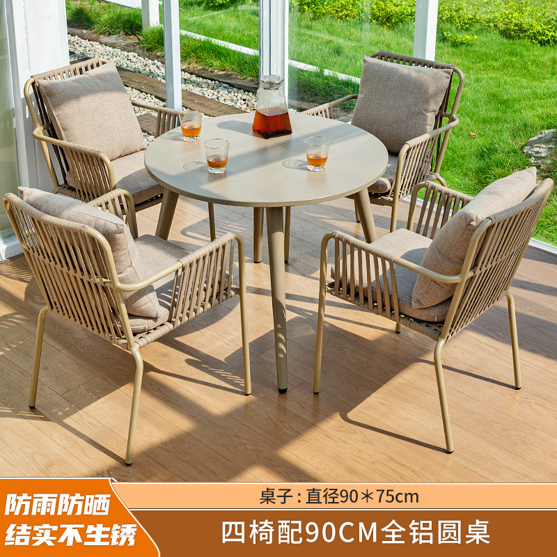 Al Aire Libre mesa y silla patio anticorrosión de madera jardín al aire libre cafetería al aire libre de madera de plástico tabla larga combinación fábrica de Ventas Directas